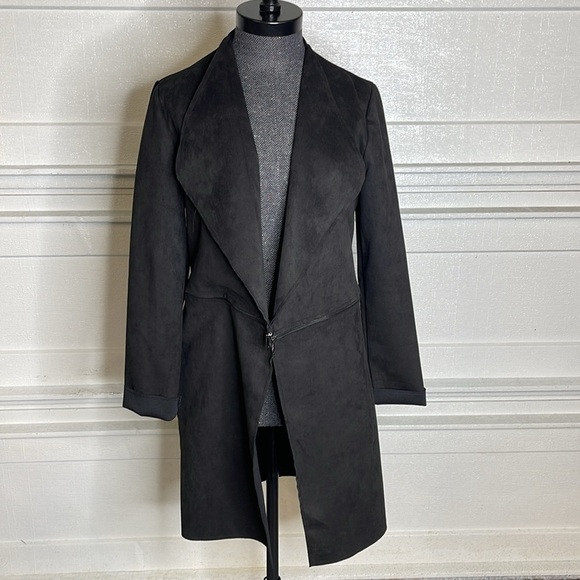 venti 6 Jackets & Blazers - Venti 6 Black Faux Suede Coat Jacket Size Medium